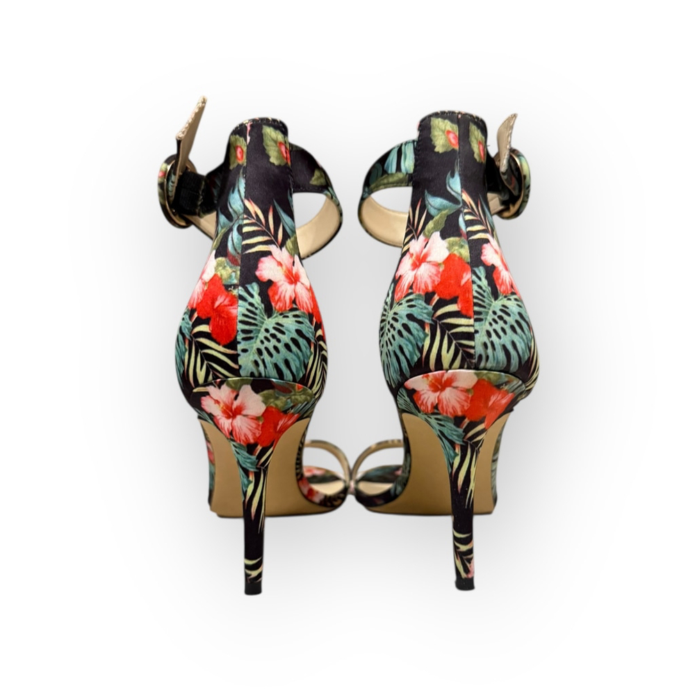 Marc Fisher Women's Bettye3 Floral Ankle Strap Heels Black Multi Fabric Sz 8M - Picture 4 of 8